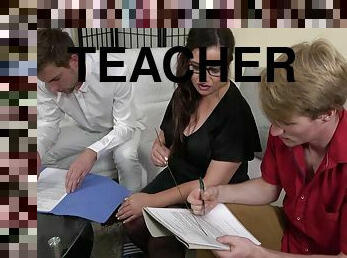 This Naughty Teacher Has Sex With Two Young Men