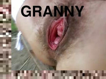 Horny Granny Doing Solo Masturbation In The Public Park