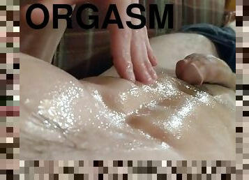 Big cum blasts huge orgasm after edging rubbing cum all over abs