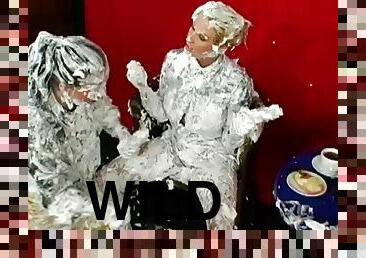 Hot, wild girls get out the whipped cream and play