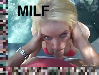Old Cailey Taylor deepthroat by the pool
