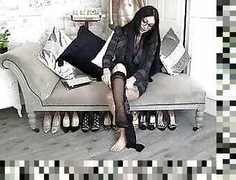 Cassie C love black pantyhose