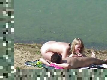 nudist, udendørs, tysk, strand, dobbelt, blond, penetrering