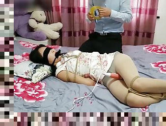 Pussy Clamped Asian Fetish Babe