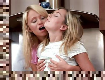 Horny Lesbians Get Wet in the Kitchen