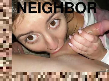 I Came To My Neighbor To Wish Good Night And She Gave Me In The Ass And I Fucked Her Hard