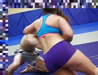 Mixed wrestling - with a Mounted Triangle