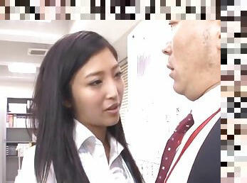 Quickie fucking in the office with adorable secretary Mizuki Miri