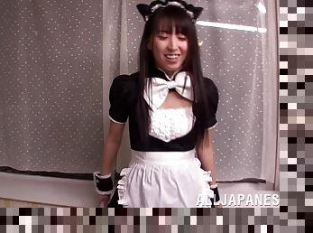 Asian dream come true as a sexy maid sucks her boss's cock