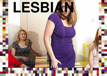 Four Naughty Housewives Explore Their Lesbian Desires - MatureNL