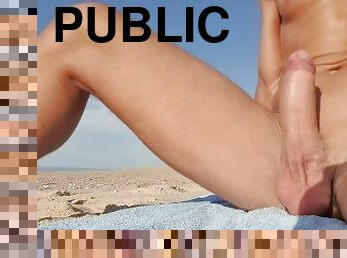 maszturbálás, nyilvános, tengerpart, fasz