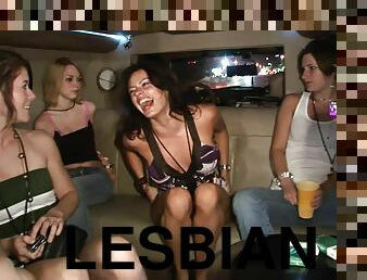 Accepting drunkard lesbian displaying her natural tits in the party