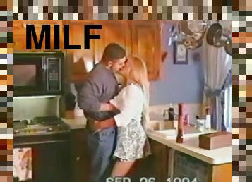 A blonde MILF gets fucked from behind in a homemade video