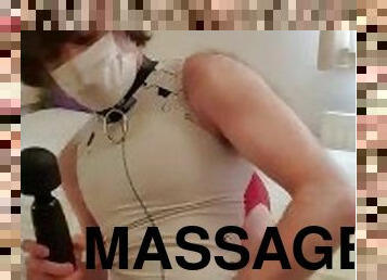 NB Femboy in Mercy swimsuit plays with Massager toy - OF preview