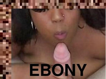 Ebony BBW Chokes On Daddy