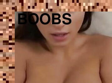 Let me touch your big boobs while I fuck your Pussy