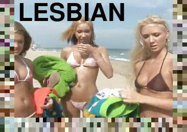 Three Bikini Babes Go Home For a Sexy Lesbian Threesome