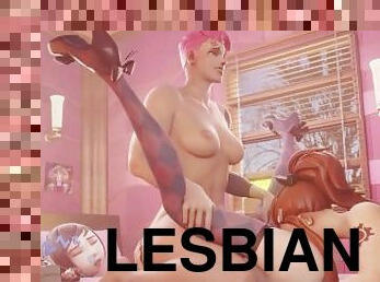 великі-цицьки, піхва-pussy, лесбіянка-lesbian, фінгеринг, секс-із-трьома-партнерами, цицьки, сісти-на-обличчя, брюнетка, порка