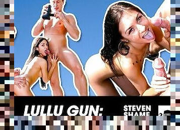 REAL COUPLE + FRIEND!! Public orgasm with Lullu Gun - StevenShameDating