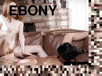 Fucking Our New Ebony Goddess Neighbor - Madi collins in interracial lesbian threesome