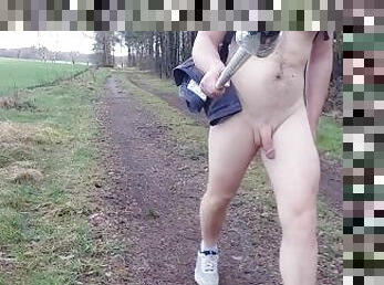 Naked walking woods outdoor