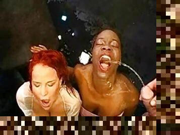 Interracial piss and cum fetish scene