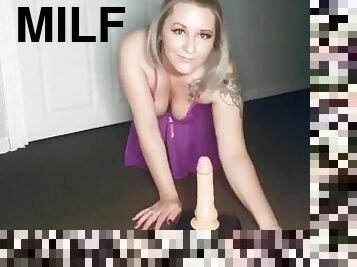 Sexy milf fucks dildo