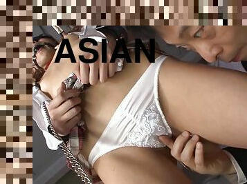 Naughty Asian girl goes down on dicks and assholes