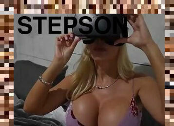 Stepson gives his MILF stepmom with huge tits a real virtual reality experience