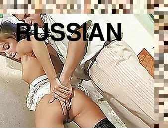 Horny Russian Anal Teen Sucks Cock and Then Gets Fucked and Creampied