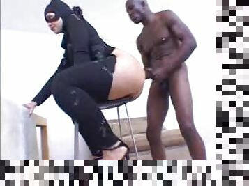 White girl in a catsuit nailed by black cock