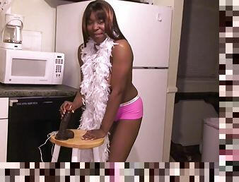 Ebony Slut Gets Freaky In The Kitchen Year 2008 - Superhotfilms