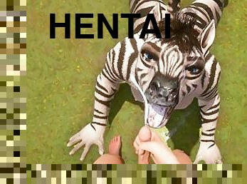 Curvy Furry Zebra Milks Human Cock Yiff 3D Sex Animation