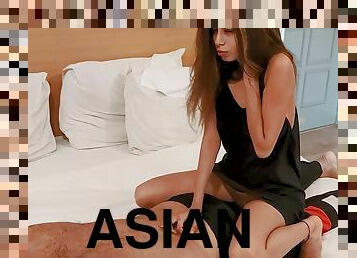 Asian wife enjoys while pleasuring her dirty boyfriend - HD