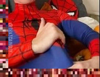 Sexy Spiderman Cums a Huge Web  CAM4 Male