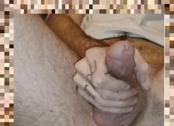 Closeup view of big dick and ass. Stroking sensually until I bust.