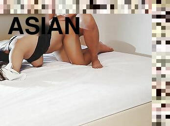 asiatisk, doggy-style, gammal, avsugning, cumshot, tonåring, hardcore, creampie, första-gången, 18år