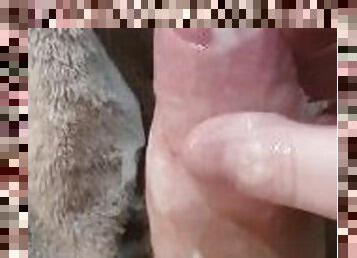 Wanking and Cumming  Uncut cock