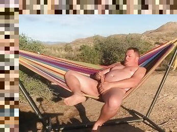 Outdoor Bear Cumshot in a Hammock