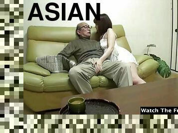 Asian milf fucked by dirty grandpa