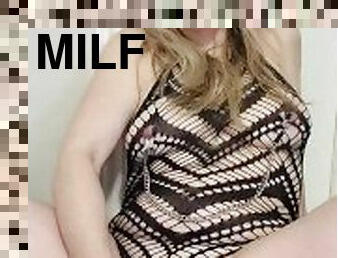 rumpe, onani, orgasme, amatør, milf, svart, kåt, blond, undertøy, dildo