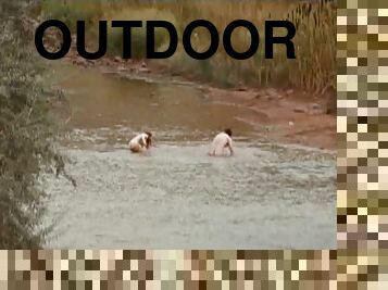 Renee Zellweger Swimming in The Creek