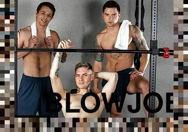 NextDoorBuddies - Three Muscle Jocks Flexing Before Sexing