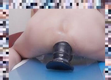 Naughty girl playing tricks on her asshole with a huge anal plug????Japanese crossdresser masturbation