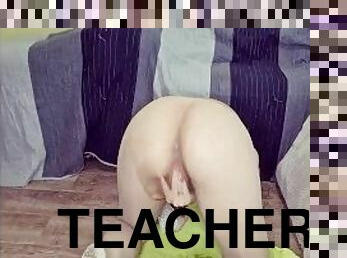 Naughty Teacher squirted inside seamless pantyhose