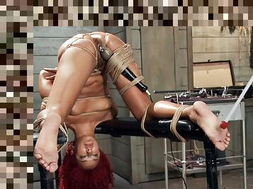 Tied up ebony ass fucked and feet shocked Daisy Ducati, Master James