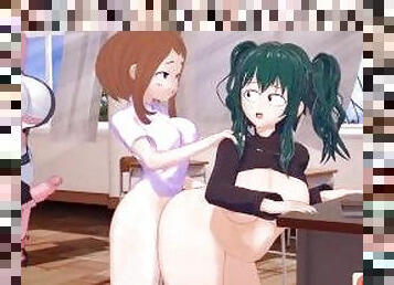Deku Fucked In Classroom By Futanari Uraraka And Her Girlfriends - My Hero Acadedemia Futa Hentai