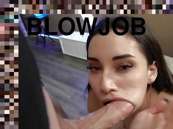 Aria Lee - Energetic Brunette Slut Sucks - Pov Blowjob Video With Mouthful Cumshot
