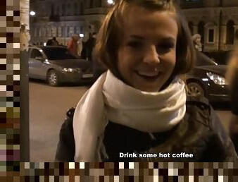 Stylish European Teen Sucks On A Big Cock In Public