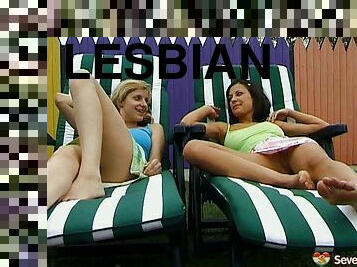 Lesbian girlfriends using toys to explore their pussies and asses